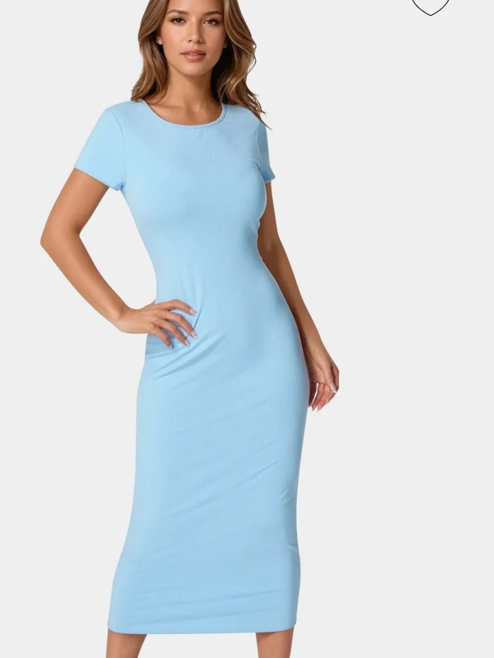 bebe Rib Maxi T-Shirt Dress - Picture 2 of 7